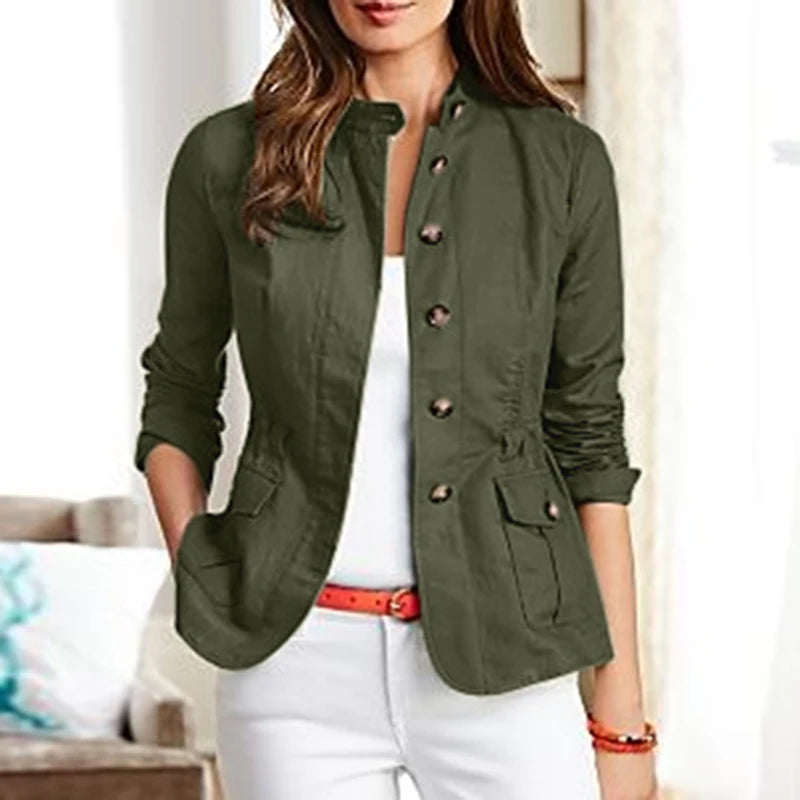 Fashion Jackets For Woman, Long Sleeve With Collar Coats, For Autumn/Winter, Casual Or Party Wear