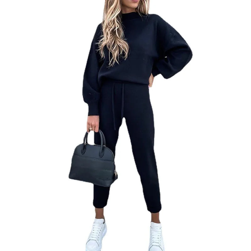 Winter Spring Solid Casual Fleece Tracksuit For Women