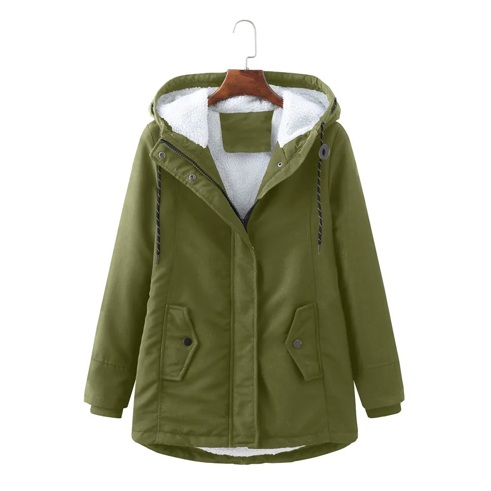 Women's Warm Hooded Jacket/Fleece Coat For Winter