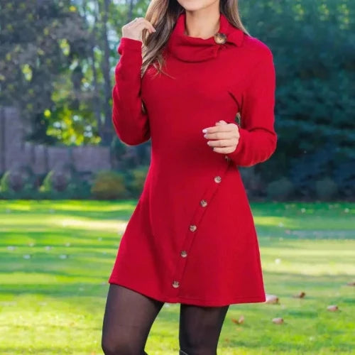 O-neck, Long Sleeve Dress Suitable for Party & Work, Autumn/Winter Sweater