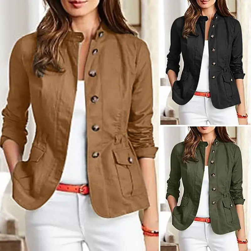 Fashion Jackets For Woman, Long Sleeve With Collar Coats, For Autumn/Winter, Casual Or Party  Wear