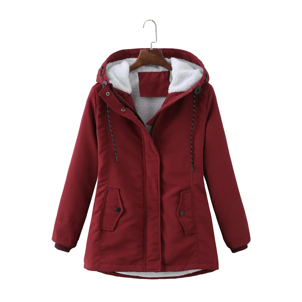 Women's Warm Hooded Jacket/Fleece Coat For Winter