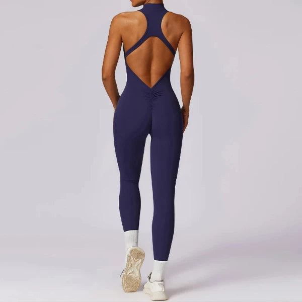 V Back One-piece Sports Jumpsuit For Women