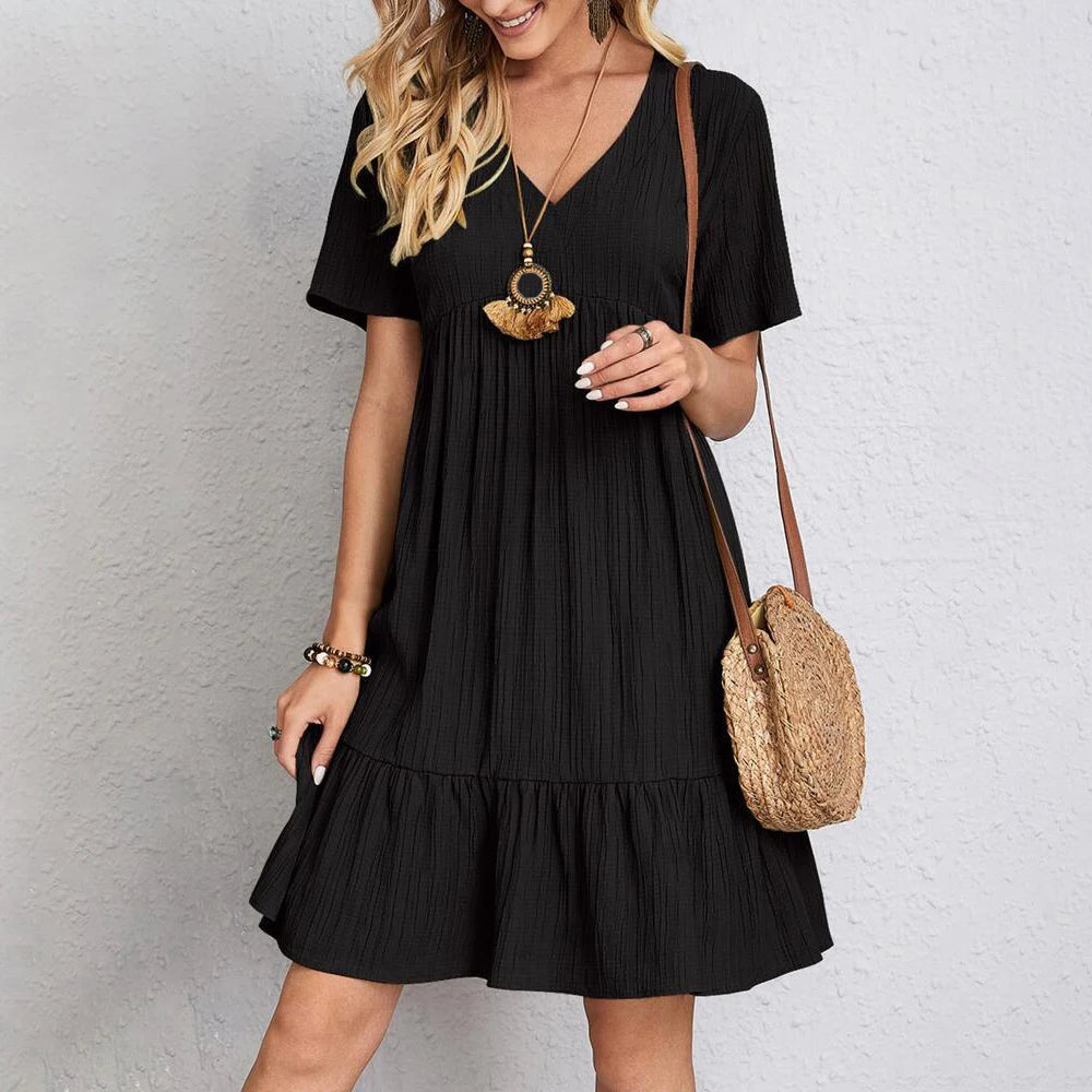 Women's Summer Short Sleeve Casual Mini Dress