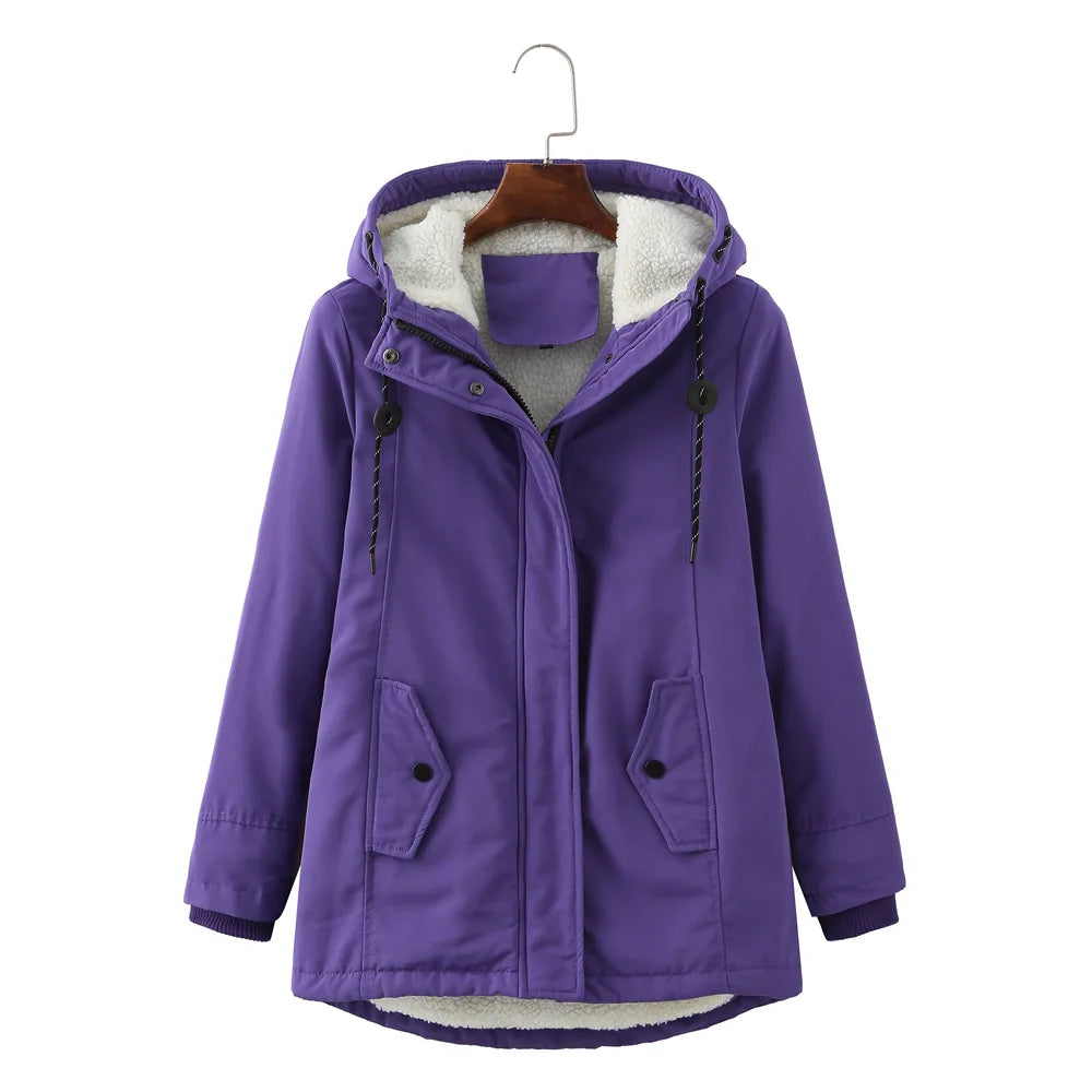 Women's Warm Hooded Jacket/Fleece Coat For Winter